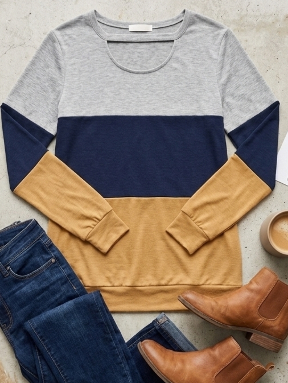 Minclouse Color Block Cutout Choker Top
